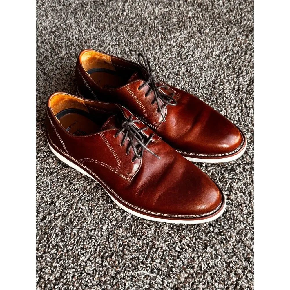 Johnston & Murphy TruFoam Brown Leather Oxford Shoes Men’s Size 9.5 Lace-Up